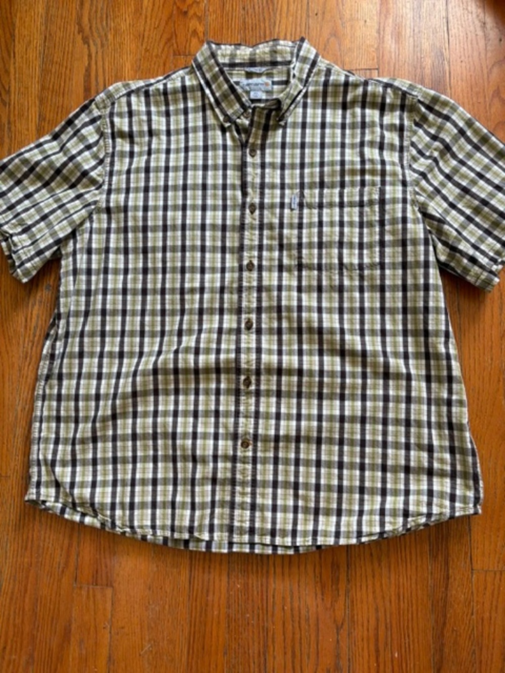 Charthartt men's 2XL short sleeve button down shirt